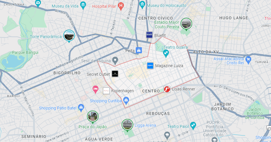 Mapa Centro Histórico - Curitiba - Google Maps