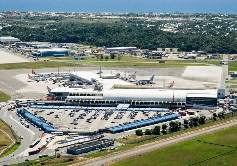 Vista aérea do aeroporto de Salvador na Bahia.