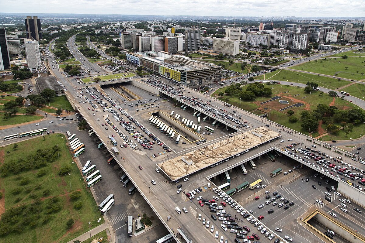 Vista aérea da Rodoviária de Brasília.