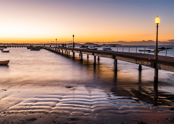 PIer do Porto da Barra, Búzios. Pôr do sol.