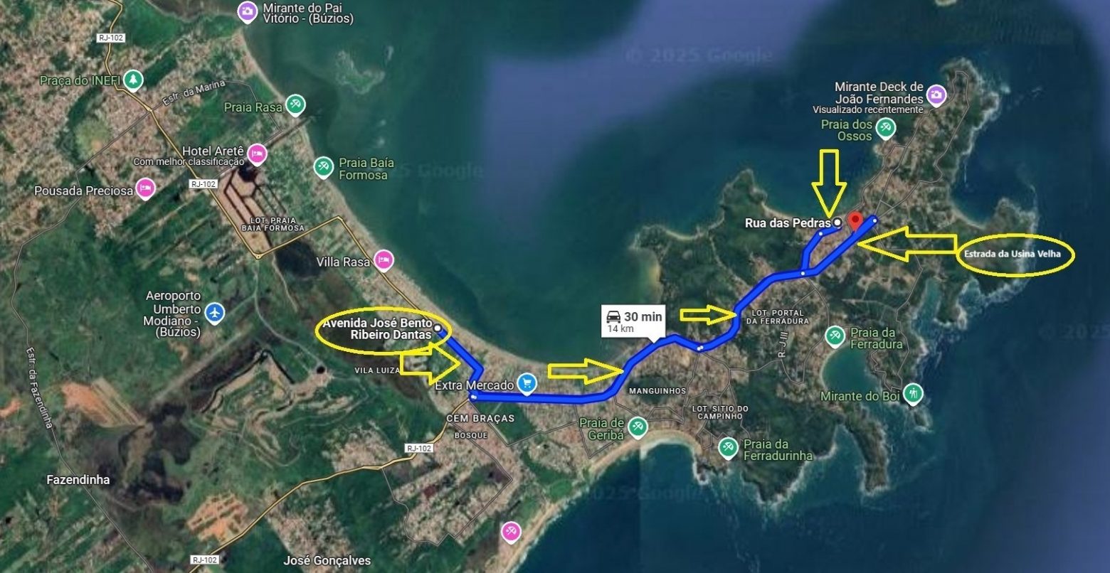 Mapa Ruas de Búzios