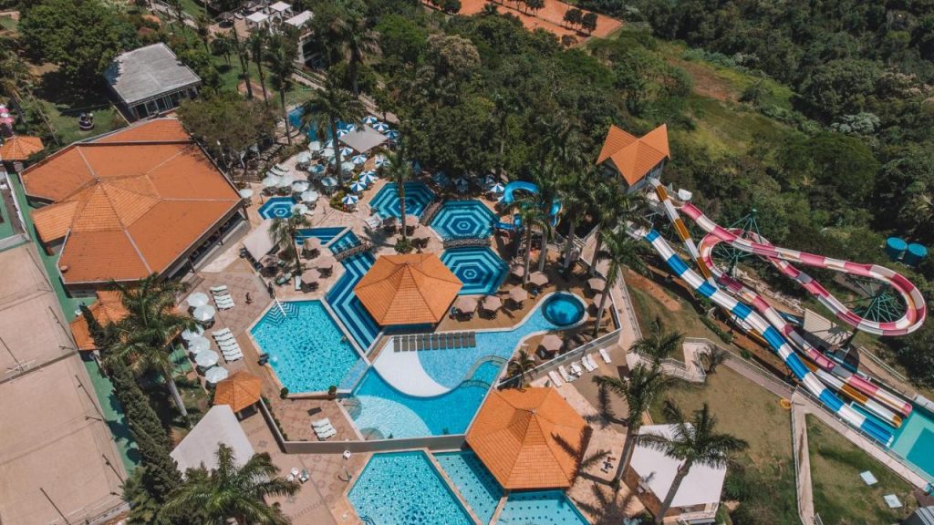 Vista aérea das piscinas do Itá Thermas Resort e Spa