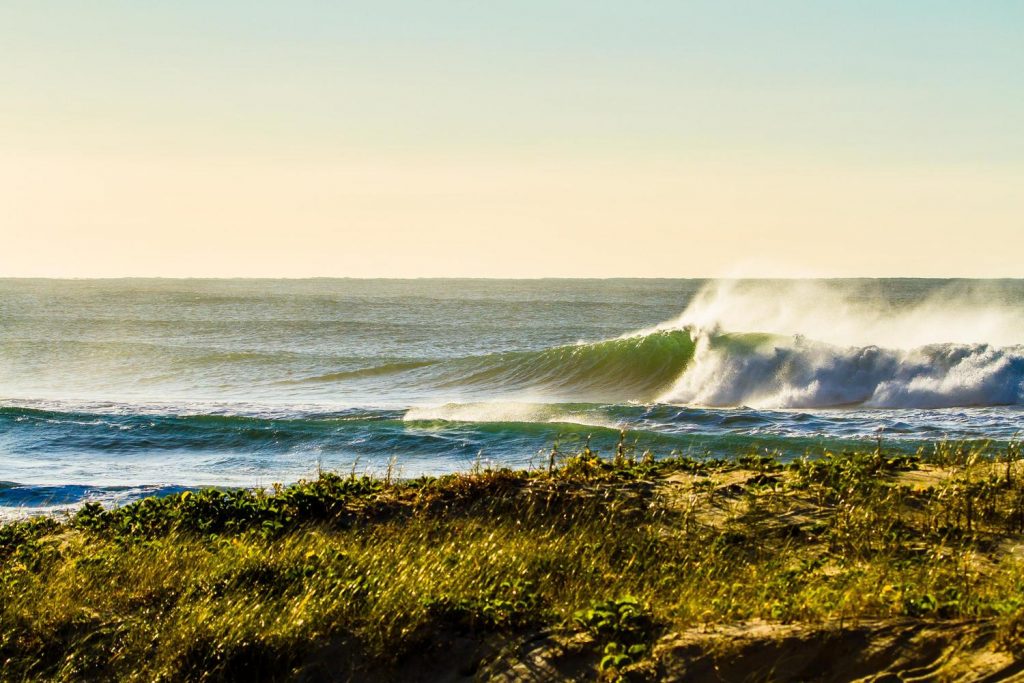 Ondas na Praia do Campeche, em Florianópolis