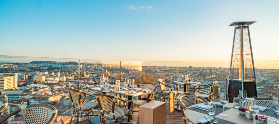 vista do Porto. Rooftop 17º Restaurante e Bar - Porto