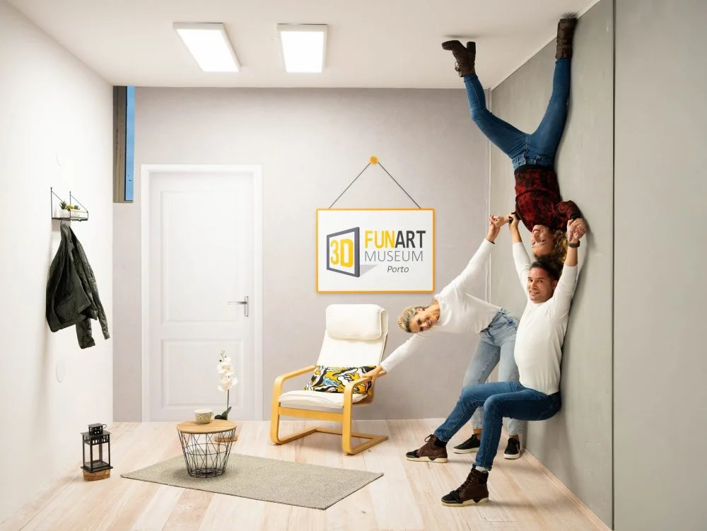 pessoas de cabeça para baixo 3D Fun Art Museum