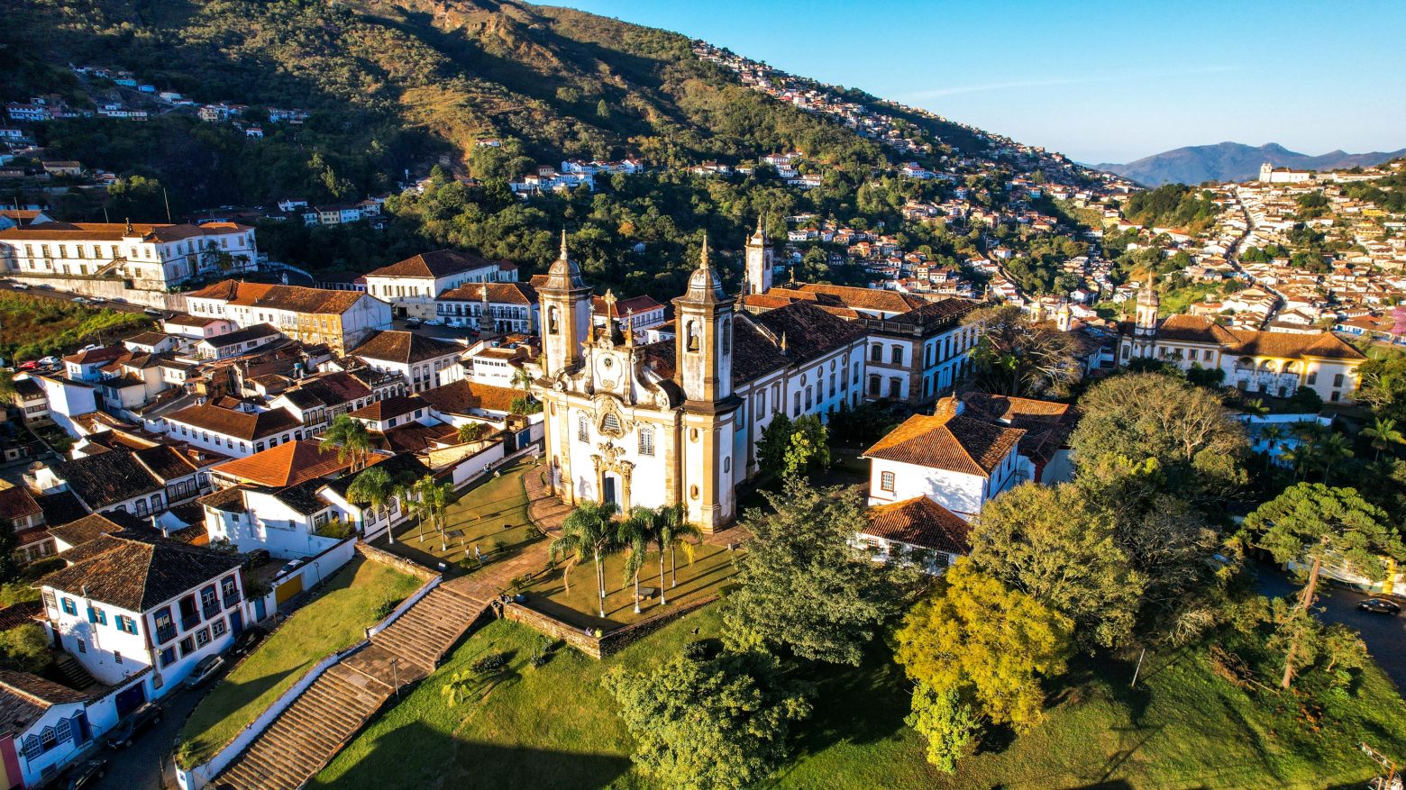 Vista aérea da cidade de Ouro Preto em Minas Gerais