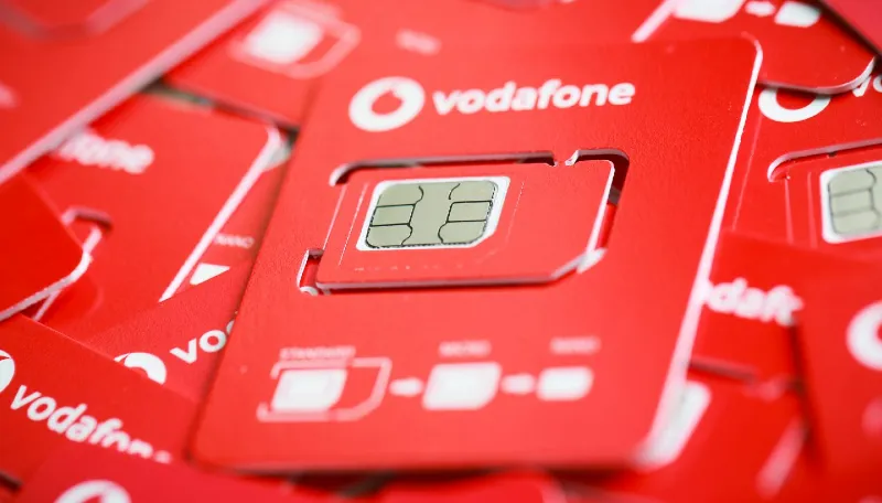 Uma foto do Chip de internet Vodafone - Operadora que funciona em toda a Europa